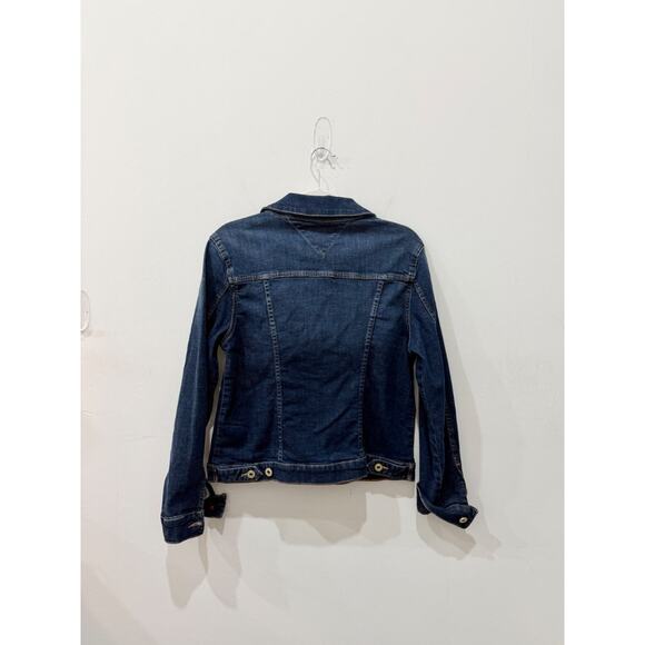 NWT Tommy Hilfiger Long Sleeve Dark Wash Denim Trucker Jacket Blue Women's Small - Picture 3 of 6